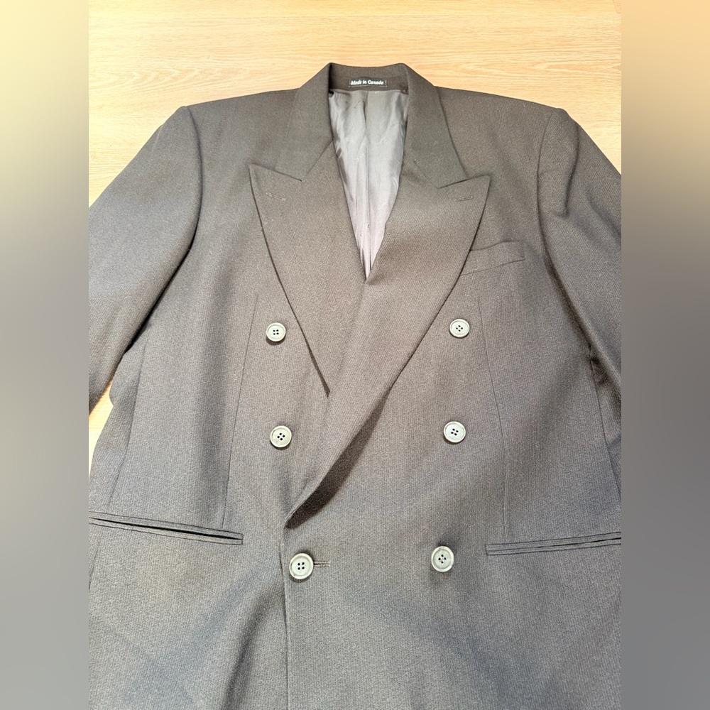 Vintage 90s Yves Saint Laurent YSL Wool Double-Breasted Blazer XL Repair Project - Picture 5 of 14
